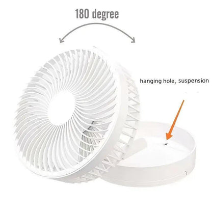 Portable Quiet Fan: 6-Inch Folding, Adjustable, USB Charging, 3 Speeds, Long Battery Life - ShopKart